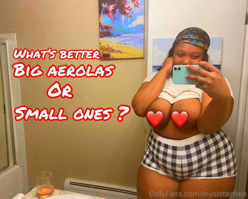 Do guys like big or small nipples better 🍒?comment which one..