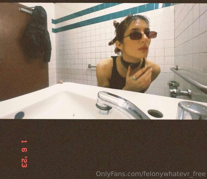 I like the way these tiles photograph in this bathroom.