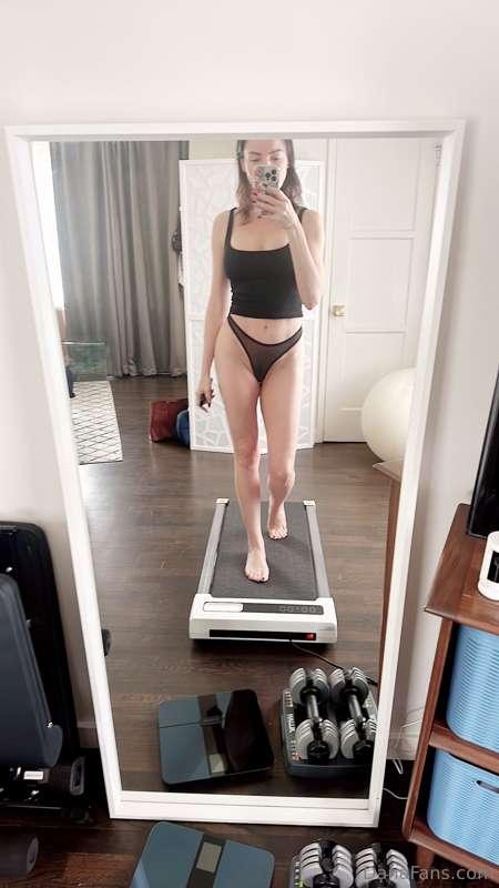 Trying to see if I get a better workout without pants. It's ..
