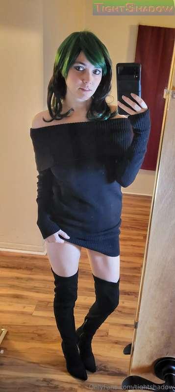 Obsessed with my thigh high heals:).