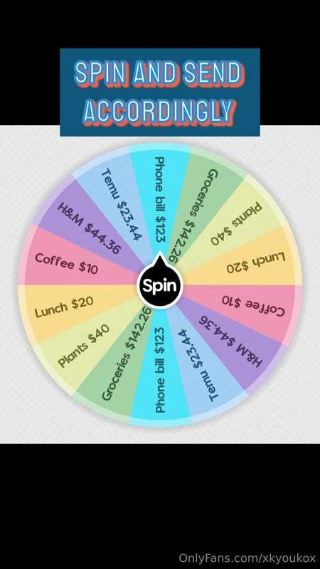 Let’s play a game! 
I spin, you send 💫🫶🏻