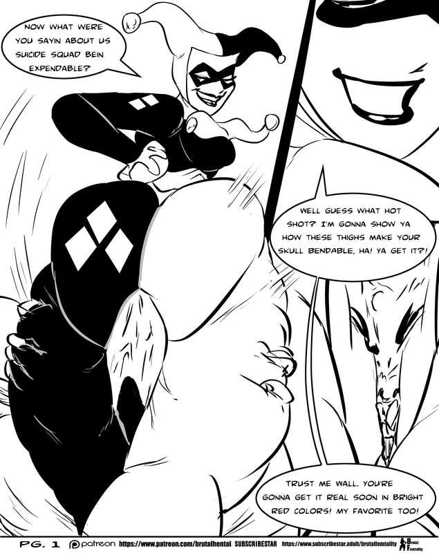 Harley Quinn Sure Ain't Expendable pg. 1- (inks) (Commission) 