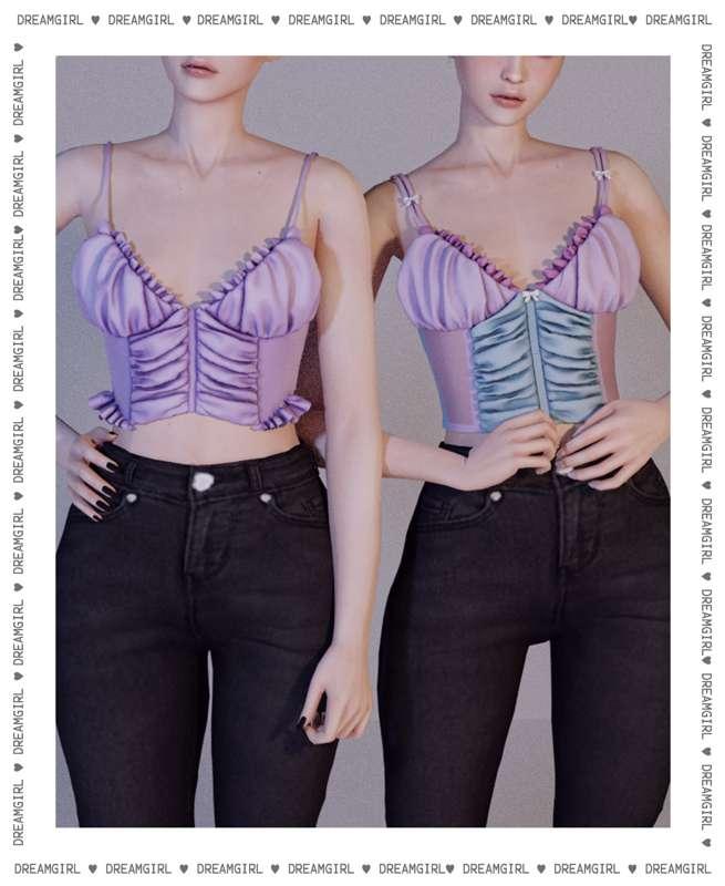 RUCHED BOWTIE TOP・RUCHED SATIN TOP