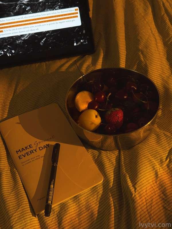 Breakfast in bed? I'm out of my robe, with coffee and slight..