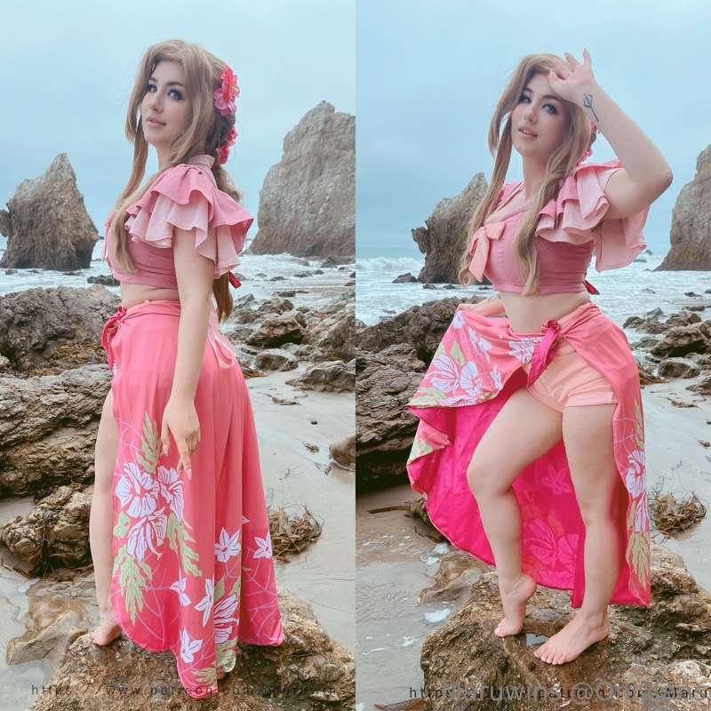 Floral Delight Aerith 🌺Cosplay photo set for my February sup..