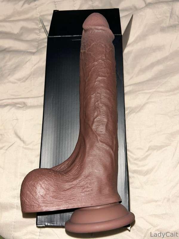 Watch me fuck my pregnant pussy with this 11 inch dildo