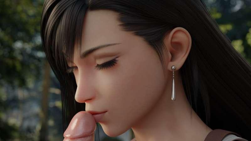 Tifa licking dick (1 video + 4 images)