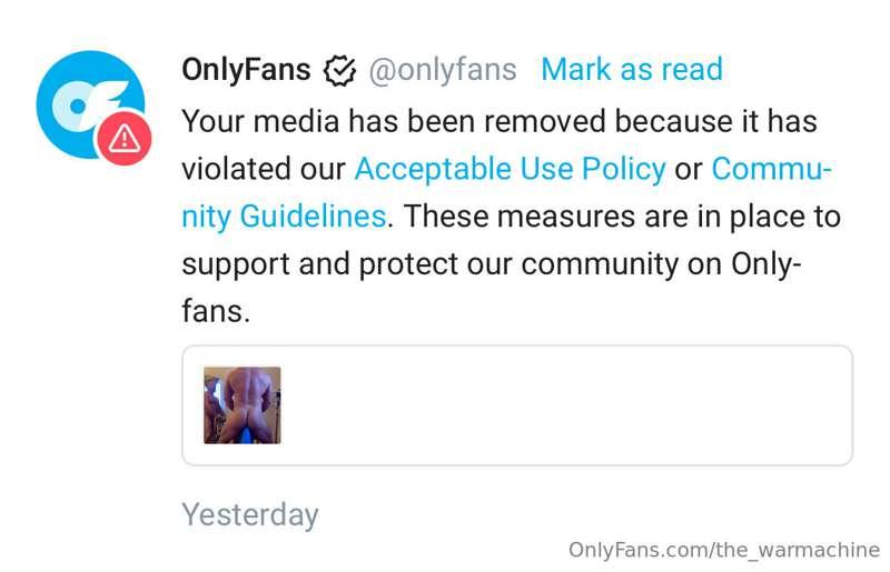 Seems Onlyfans has removed the cone video I uploaded yesterd..