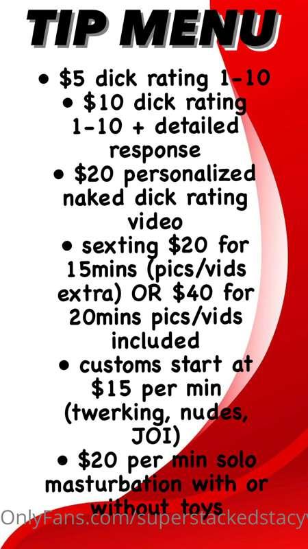 UPDATED TIP MENU!
Message me today about custom requests, I’..