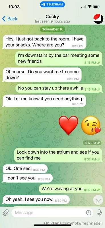 Some fun texting with cucky from yesterday. He was really di..