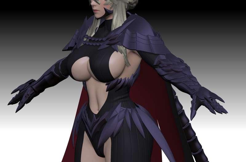 Artoria Lancer Alter - WIP 02 - Armor sculpt 