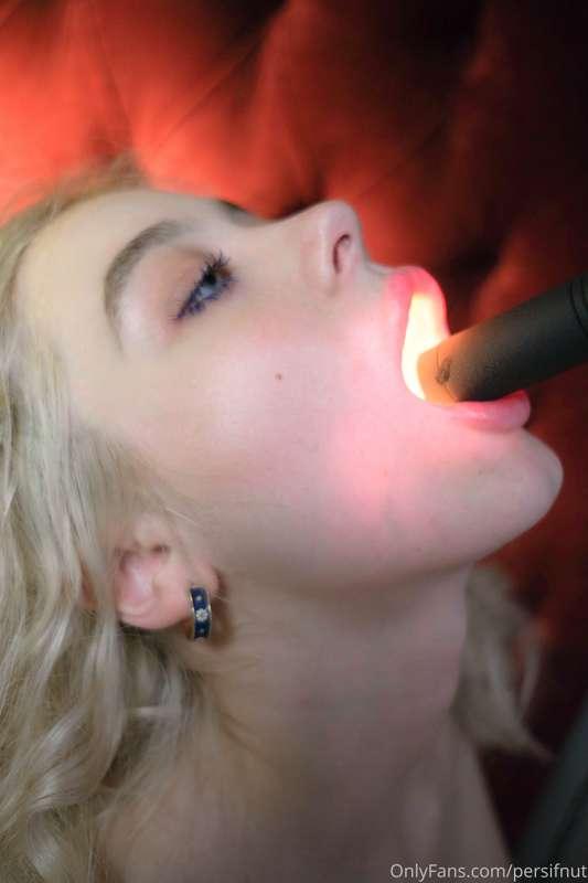Blowing a fire