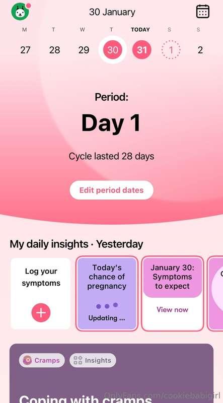 completely forgotten that my period was coming today and it ..
