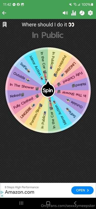 New game of spin the wheel 🎡🛞😈⛓️  Cum play with me 🥺 ⛓️😈  On..