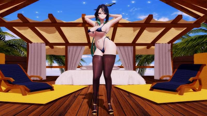【MMD Shorts】 Genshin Impact [Thicc] Xianyun - Automotive Extradimensional Bikini