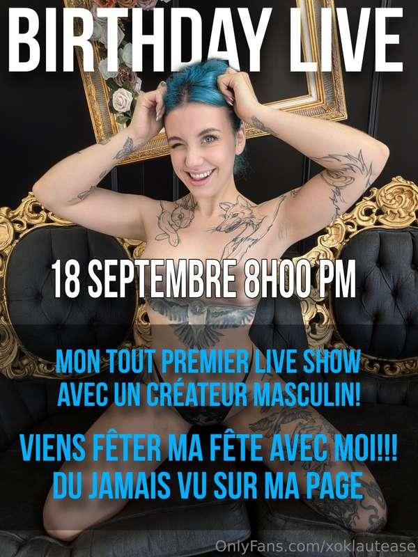 C'est dans 1h sur @xoklau 🥳🥳🥳🥳
