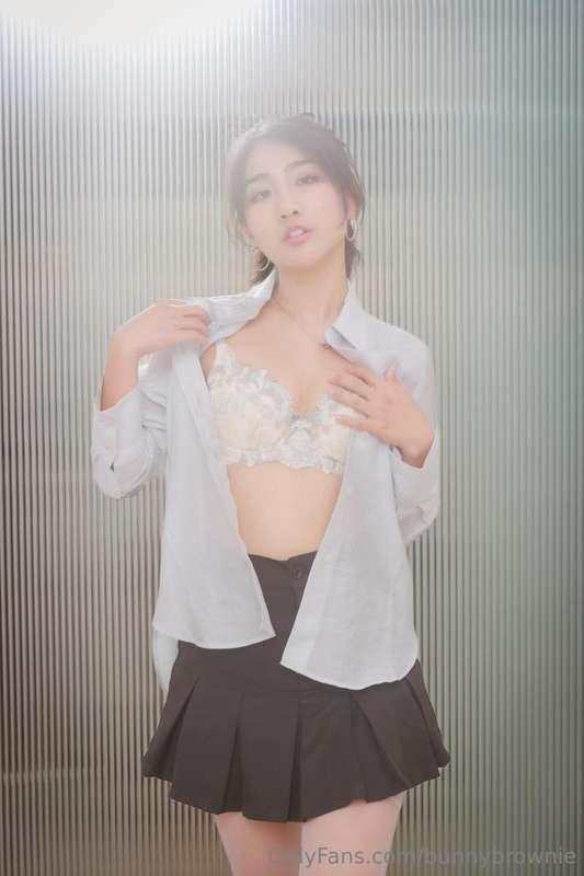 I heard you like Asian girls in skirts so I wore the shortes..