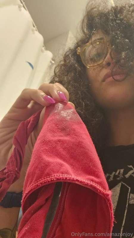 Cum filled panties!! Are you licking or sniffing?