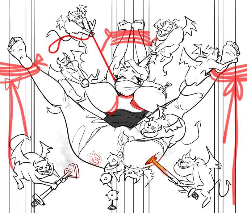 commission WIP: A Captured Kitti! (part 2)