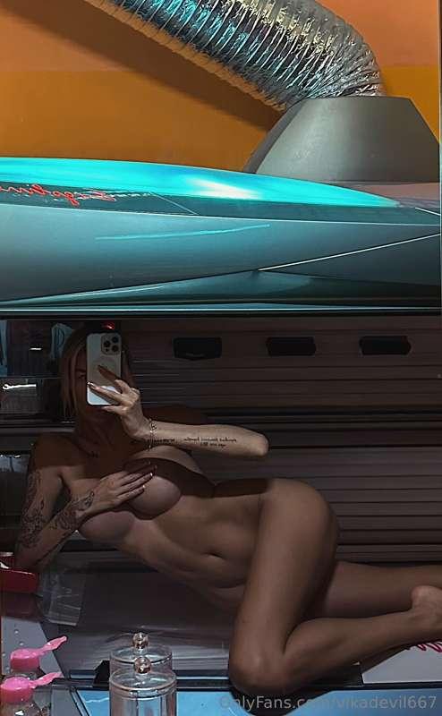 I have to go to the solarium, because my boobs are used to b..