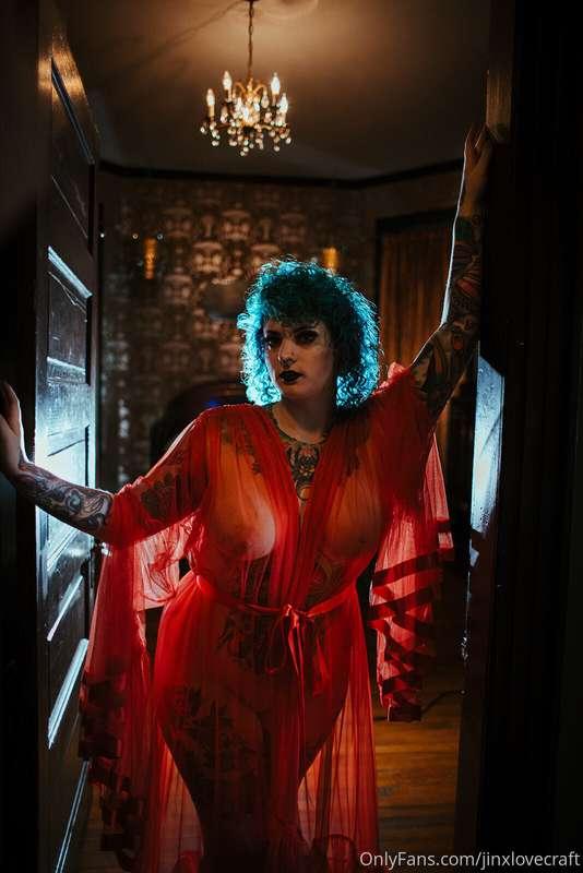 Wearing my favorite Catherine D'lish robe!