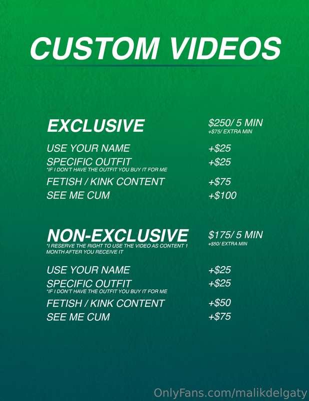 🚨Custom Video Price Update!!🚨 For the summer Im offer a lowe..