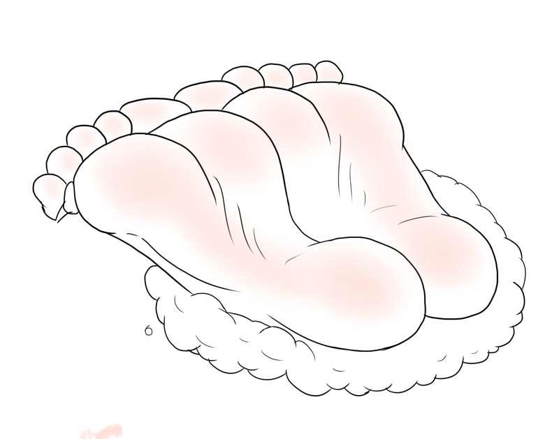 Exposed feet sticking out