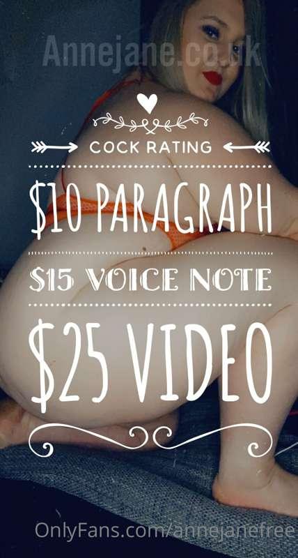 Who want a dick rate? DM me your picture with a tip now! 💋💋