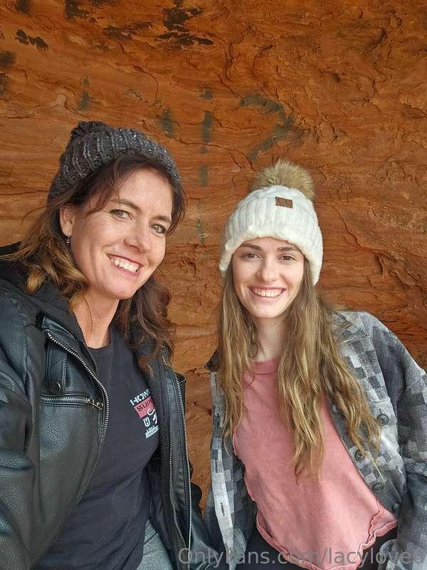 With my Girl Maddie hiking around the Red Cliffs in the rain..
