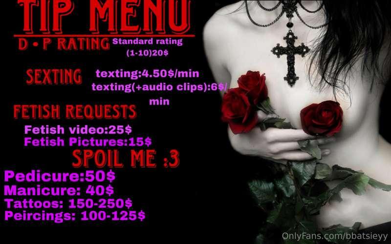 hello luvs!!!!! heres my new tip menu, if you would like any..