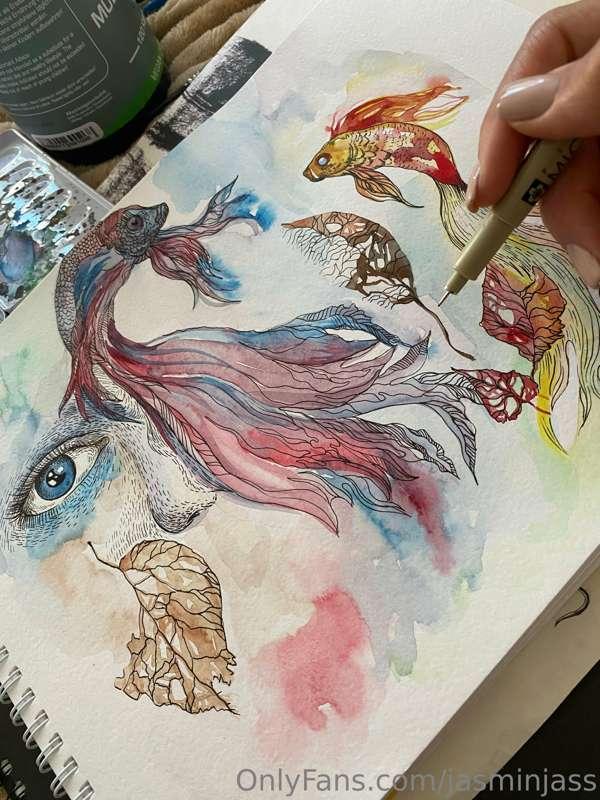 New watercolor in process 🥰👀