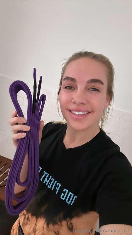 So I was promoted on Thursday night to Purple belt . In all ..
