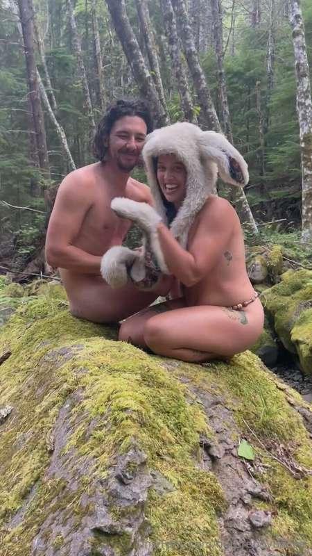 Playing in the creek with my fantastical forest friend @tant..