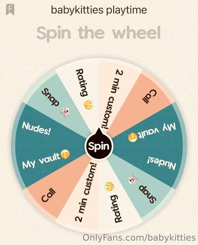 One spin - $5 Two spins - $8
Let’s play a game 😈