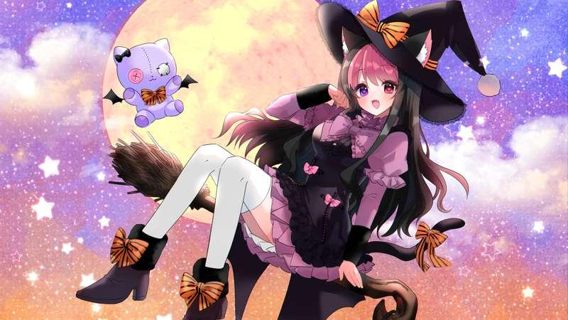 HD strawb witch art ♡ [happy halloween] [wallpaper sized]