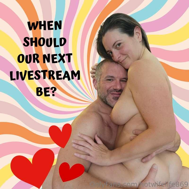 Hi everyone! Jason & I can't wait for the next livestream ev..