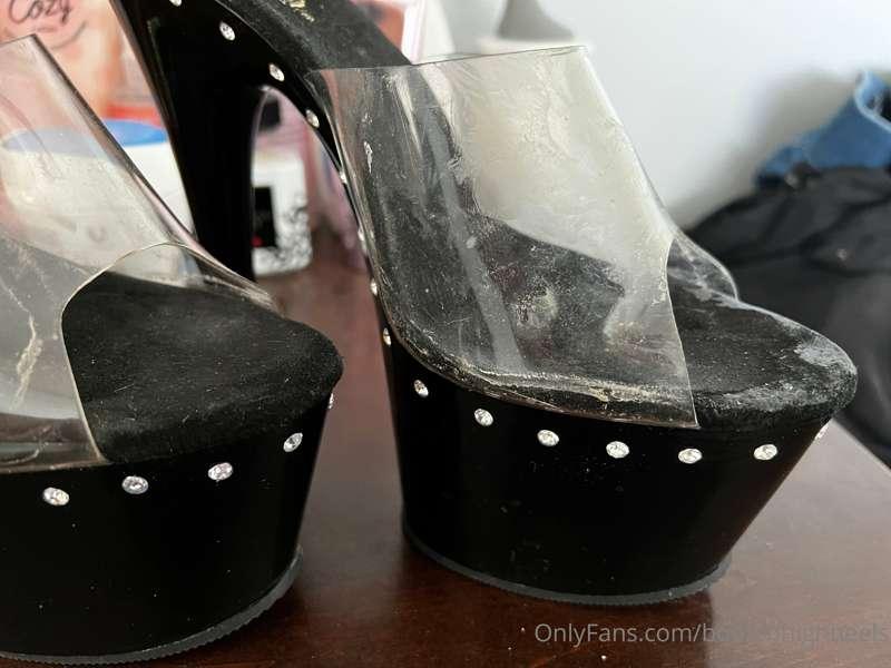 Update on my cum filled fuck-me heels. From the being to now..