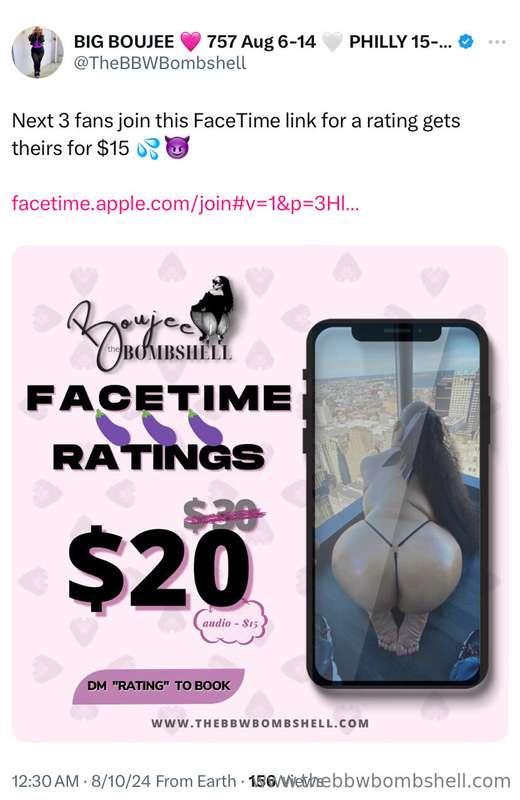 DM if you want a FaceTime while I’m up 🩷