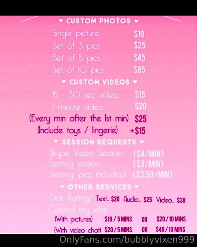 Don’t forget about my service menu, so many fun options to c..