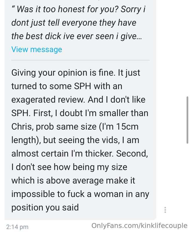 First time ive ever had someone tell me they didnt like my d..