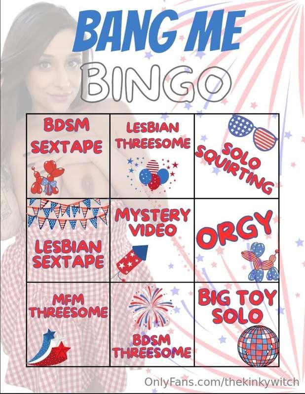 💥BANG ME BINGO💥 Let’s make some sparks fly ✨🧨 Tip $10 & pick..