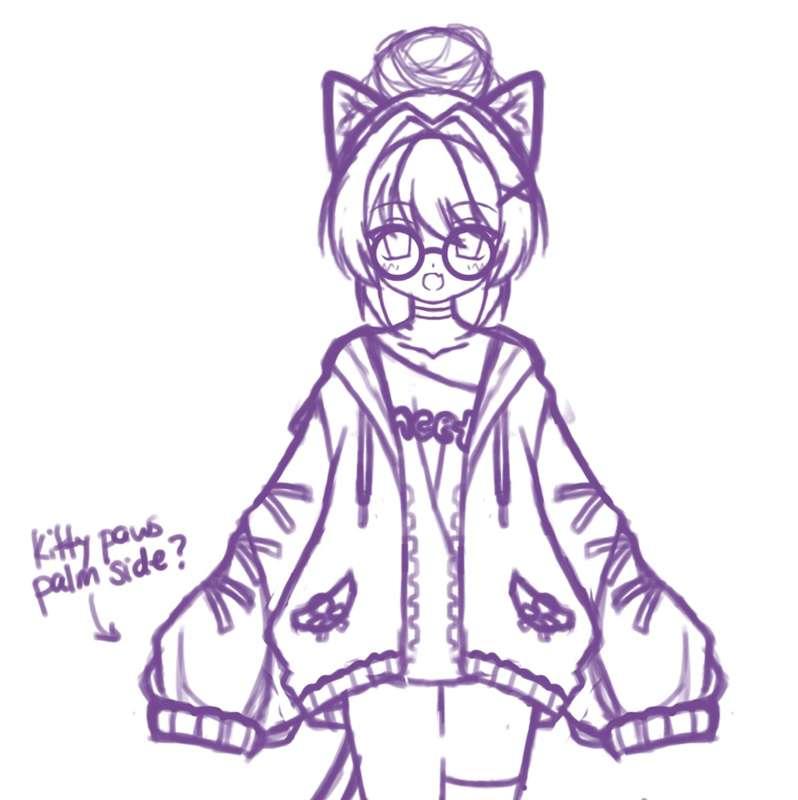 sneak peek of rough sketches of new vtuber outfit! 👀