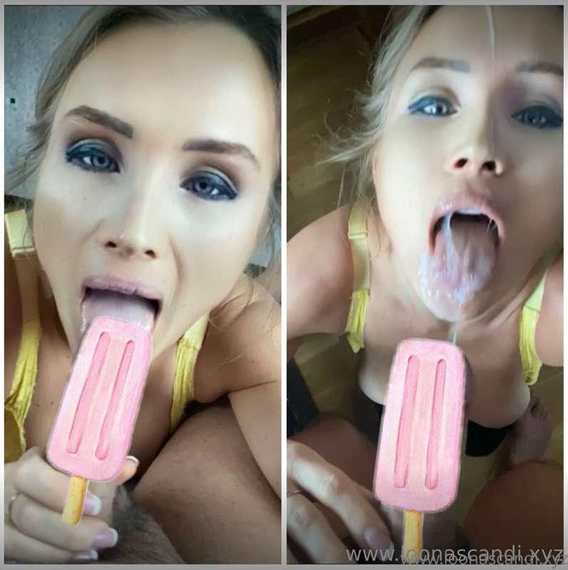 HE CAME ON MY PRETTY FACERomantic blowjob with dirty facial ..