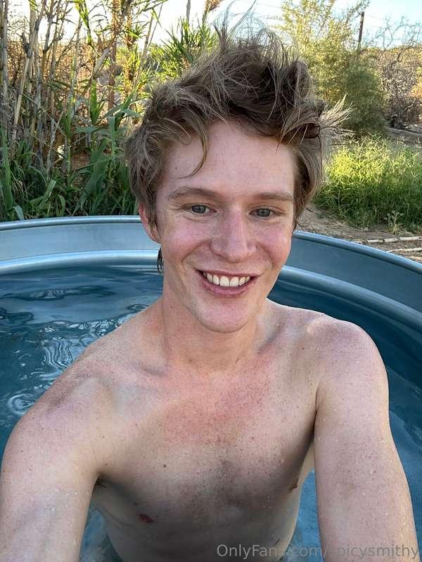 Skinny dipping in the stock tank after todays LIVE
