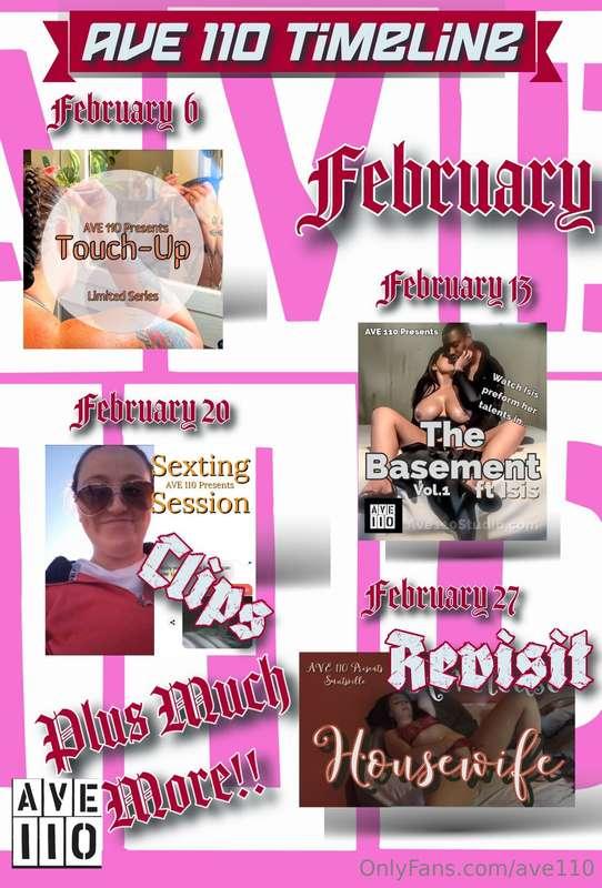 AVE 110 February TimelineFebruary will be the first full mon..