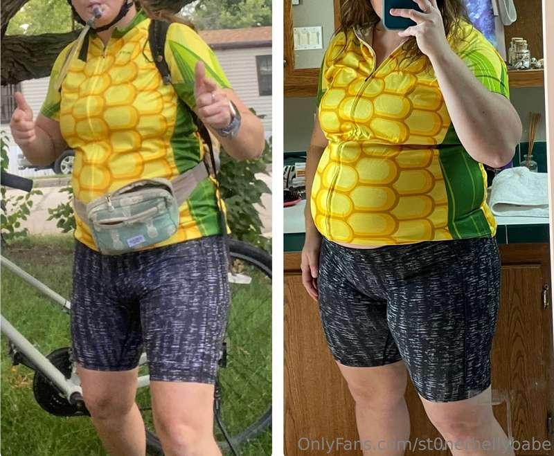 Biker ate a little too much corn in the off-season 🌽