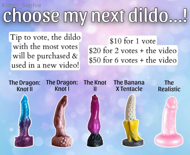 ✨🩷 Help me choose my next dildo!! 🩷✨I’ve chosen 5 dildos I r..
