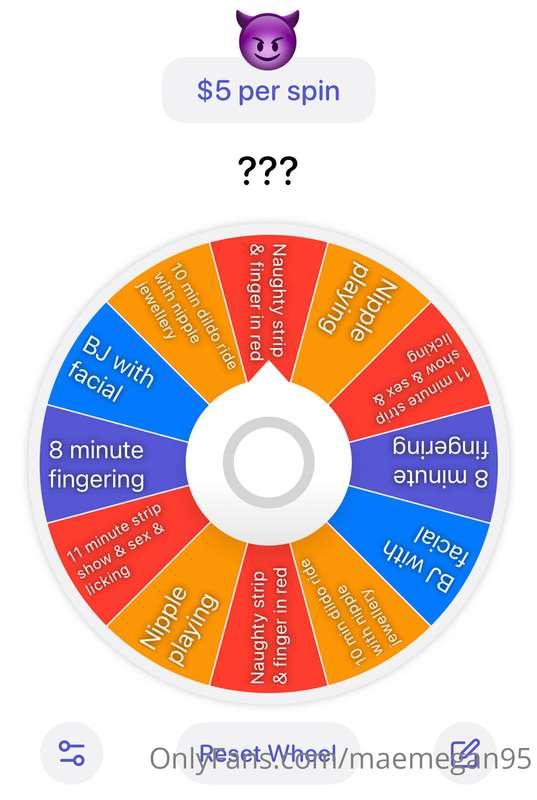 I made a new spin the wheel. Want to play?🤩👅 $5 for a go!