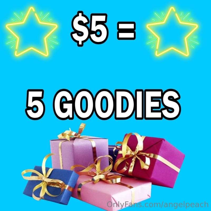 $5 = 5 GOODIES 🎁  TIP this campaign and get your 5 instant g..