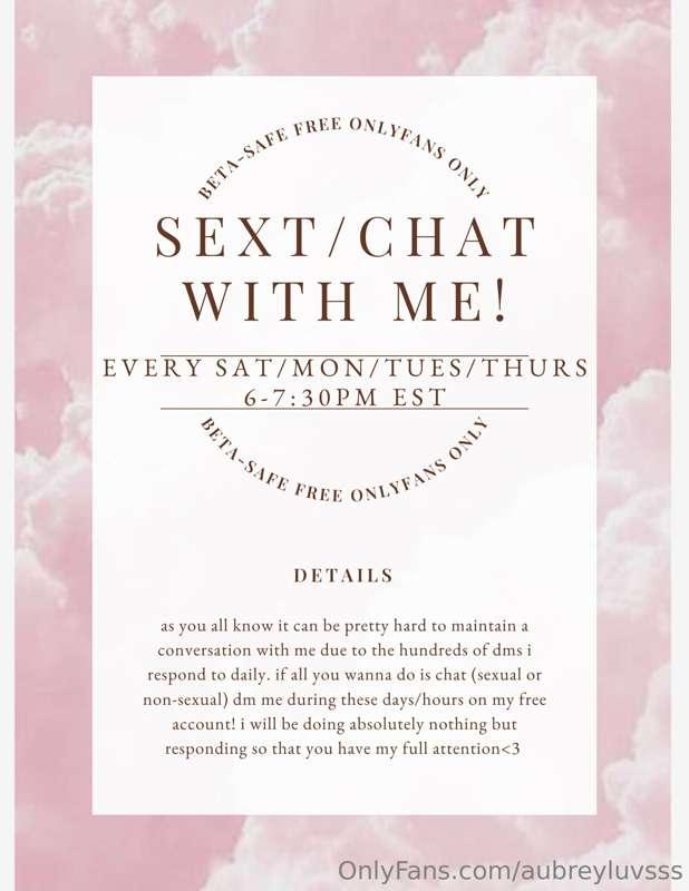 SEXTING - CUCKING - HUMILIATING - CHATTING 
only on @aubreys..